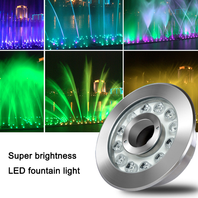 DC12/24V High Brightness Single Color or RGB DMX IP68 Waterproof LED Fountain Light For Hotel, Square, Community Fountain